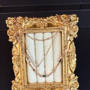Kendra Scott Rose Gold Necklace with Clear Accents